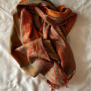 SCARVES 4 for $20 - Orange and turquoise scarf